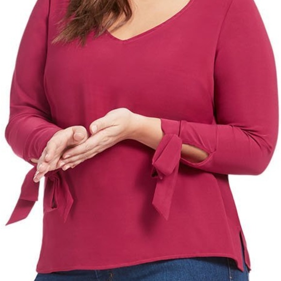 Eloquii Plus Size Blouse Tie Cuff 3X - Picture 2 of 8